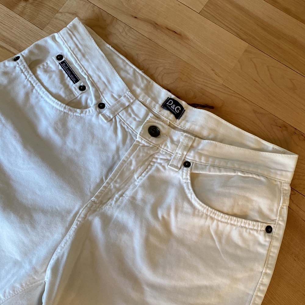 Dolce & Gabbana white flare wide leg jeans